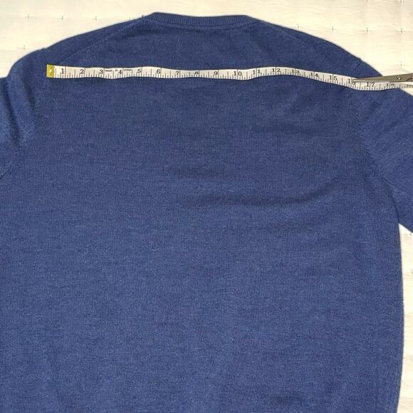 Joseph Abboud Merino Wool V-neck Pullover Sweater Men's L | Blue | EUC - Picture 8 of 10